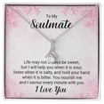 thumbnail image 1 of To My Soulmate Life May Not Always be Sweet Alluring Ribbon Necklace Message Card, 1 of 20