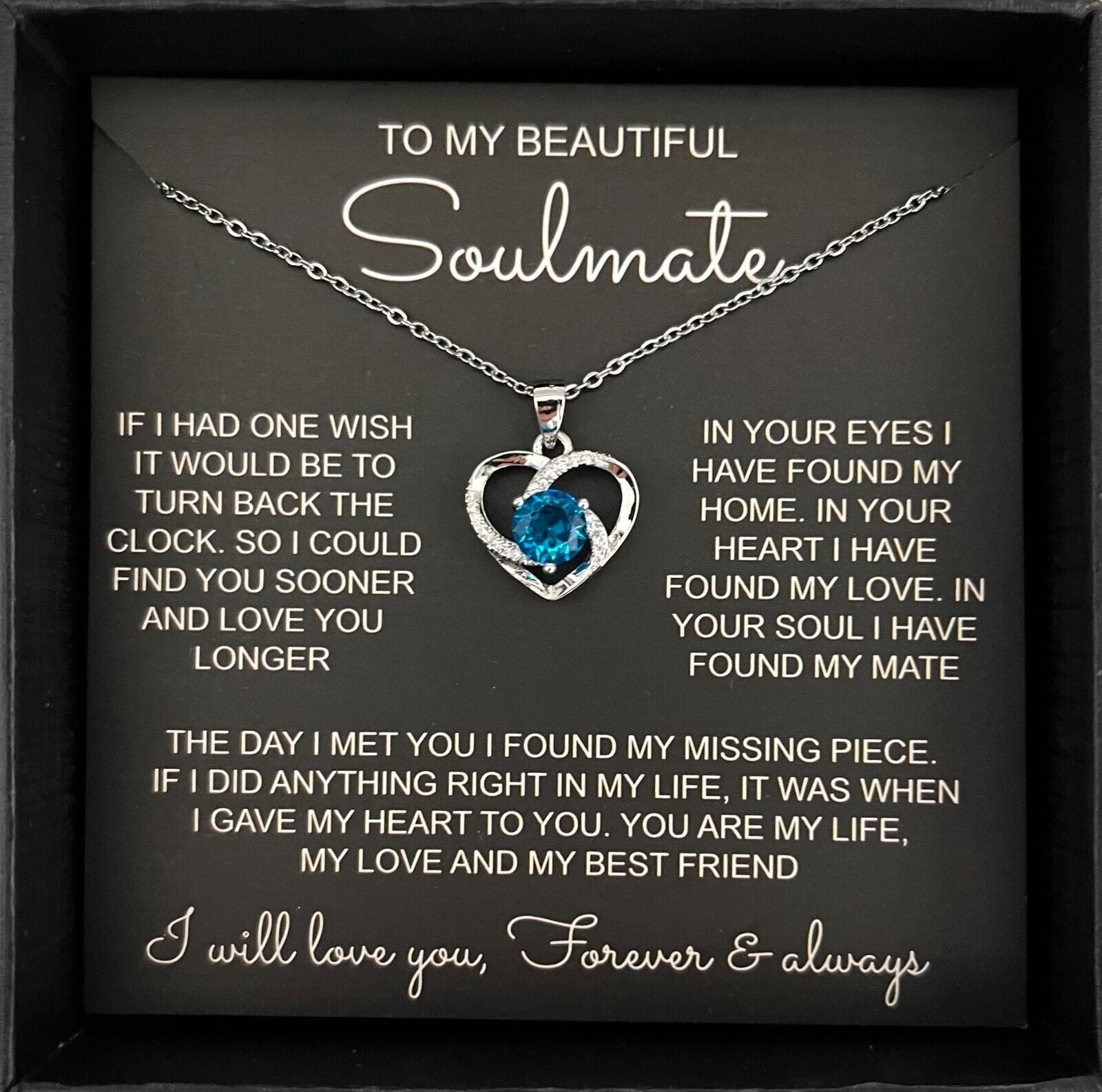 TRENDY HOME TROUVE To My Soulmate Necklace Birthday/Anniversary/Valentine Gift for Wife/Girlfriend/Fiance