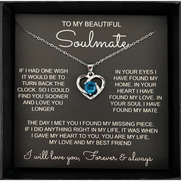 To My Soulmate Necklace Birthday/Anniversary/Valentine Gift for Wife/Girlfriend/Fiancée