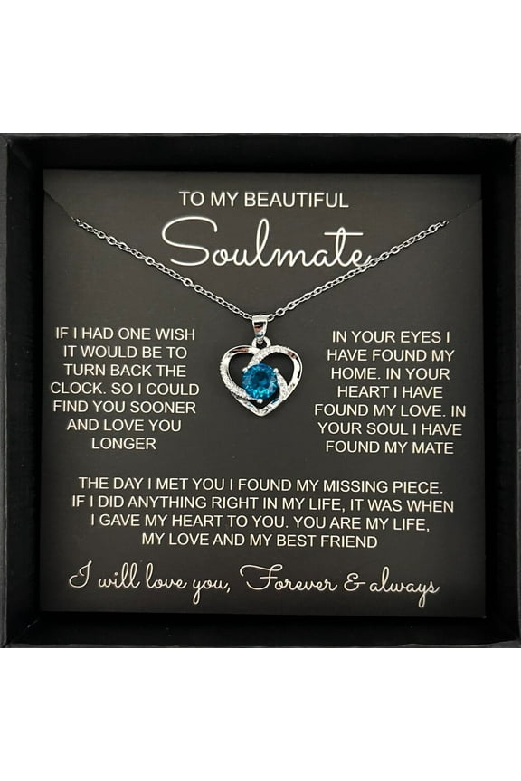 To My Soulmate Necklace Birthday/Anniversary/Valentine Gift for Wife/Girlfriend/Fiance