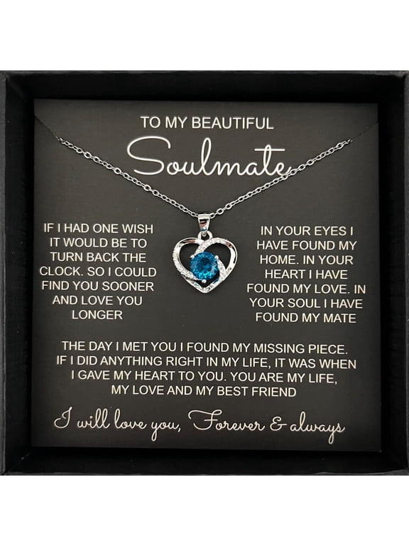 To My Soulmate Necklace Birthday/Anniversary/Valentine Gift for Wife/Girlfriend/Fiance