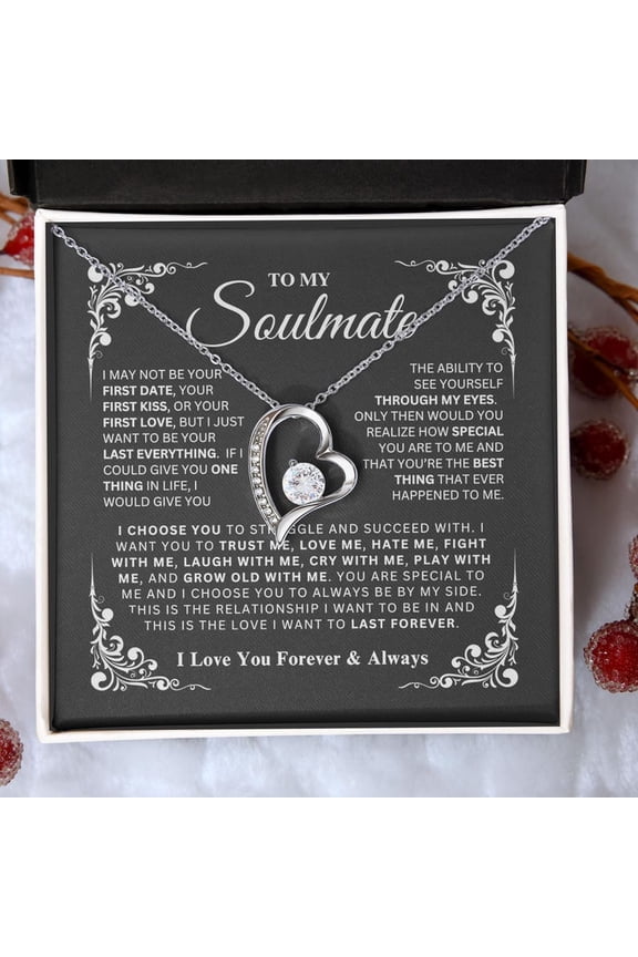 To My Soulmate Necklace Gift, Soulmate Gift, Soulmate Necklace, Gift For Soulmate, Soulmate Jewelry, Love Necklace, Anniversary Gift