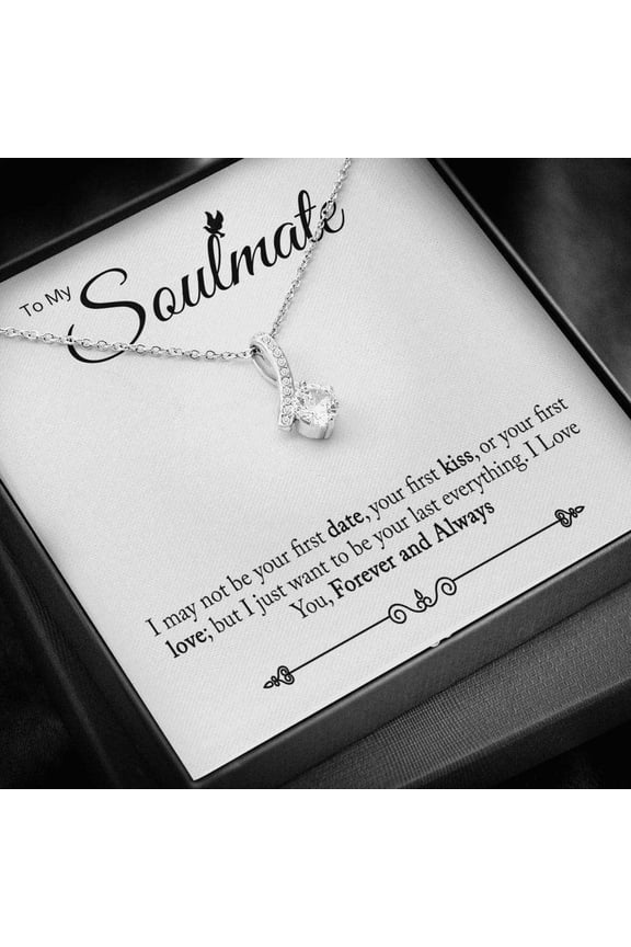 To My Soulmate Necklace, Jewelry Her, Soulmate, Soulmate Gift, Soulmate Jewelry, Love Necklace Gifts For Her, Anniversary, White Alluring Necklace