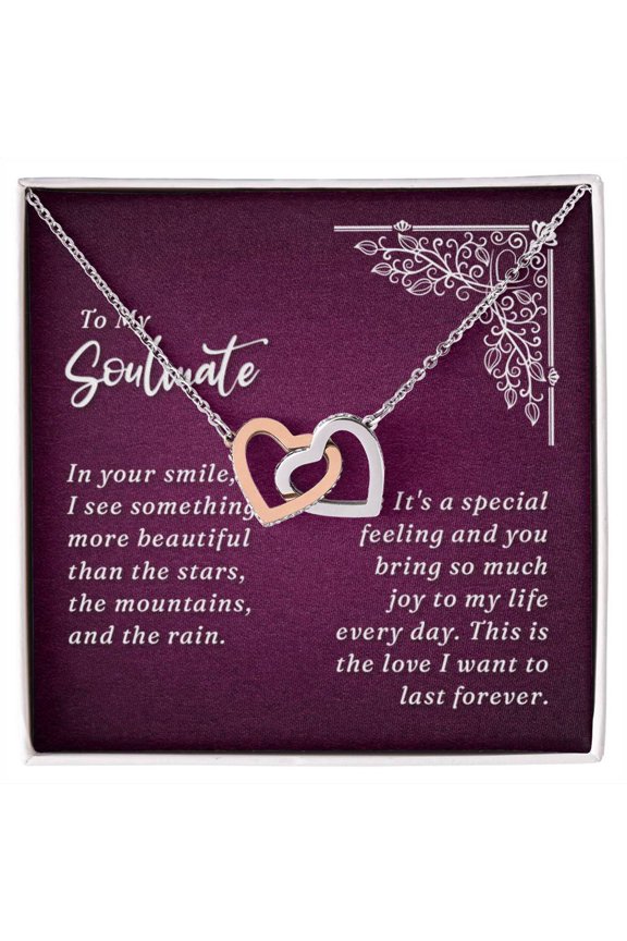 To My Soulmate Necklace for Her To My Wife Necklace Girlfriend Christmas Gifts for Women