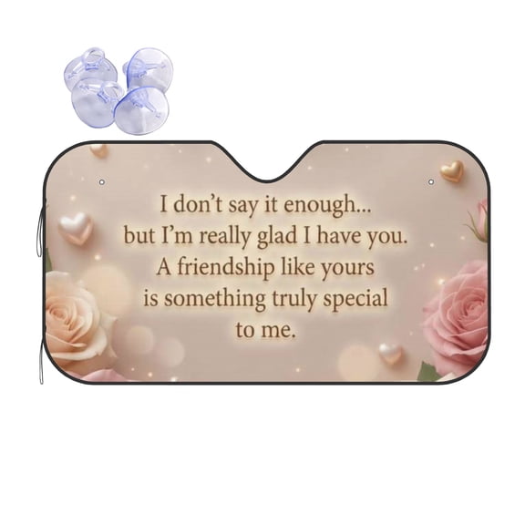 To My Special Friend Floral Butterfly Gift Foldable Car Windshield Sun Shade, UV Protection Heat Shield 55 x 30 Inch
