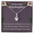 thumbnail image 1 of To My Stepdaughter Wonderful Stepdaughter Heart Keeper Alluring Ribbon Necklace Message Card, 1 of 20