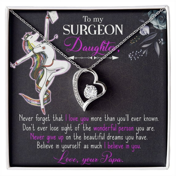 To My Surgeon Daughter Forever Necklace w Message Card