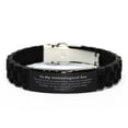 thumbnail image 1 of To My Unbiological Son Gifts, May the God of endurance, Bible Verse Scripture Black Glidelock Clasp Bracelet, Birthday Confirmation Gifts for Unbiological Son, 1 of 1