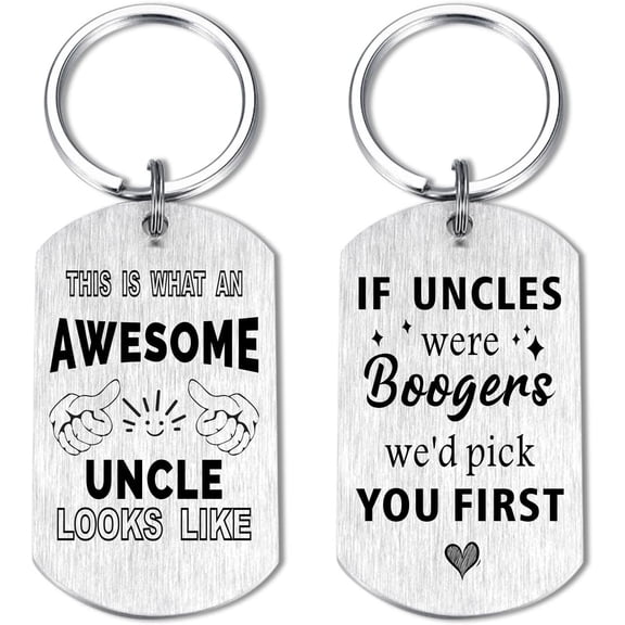 To My Uncle Gifts, Best Uncle Birthday Keychain, Cool Christmas Stuffers Present from Niece Nephew