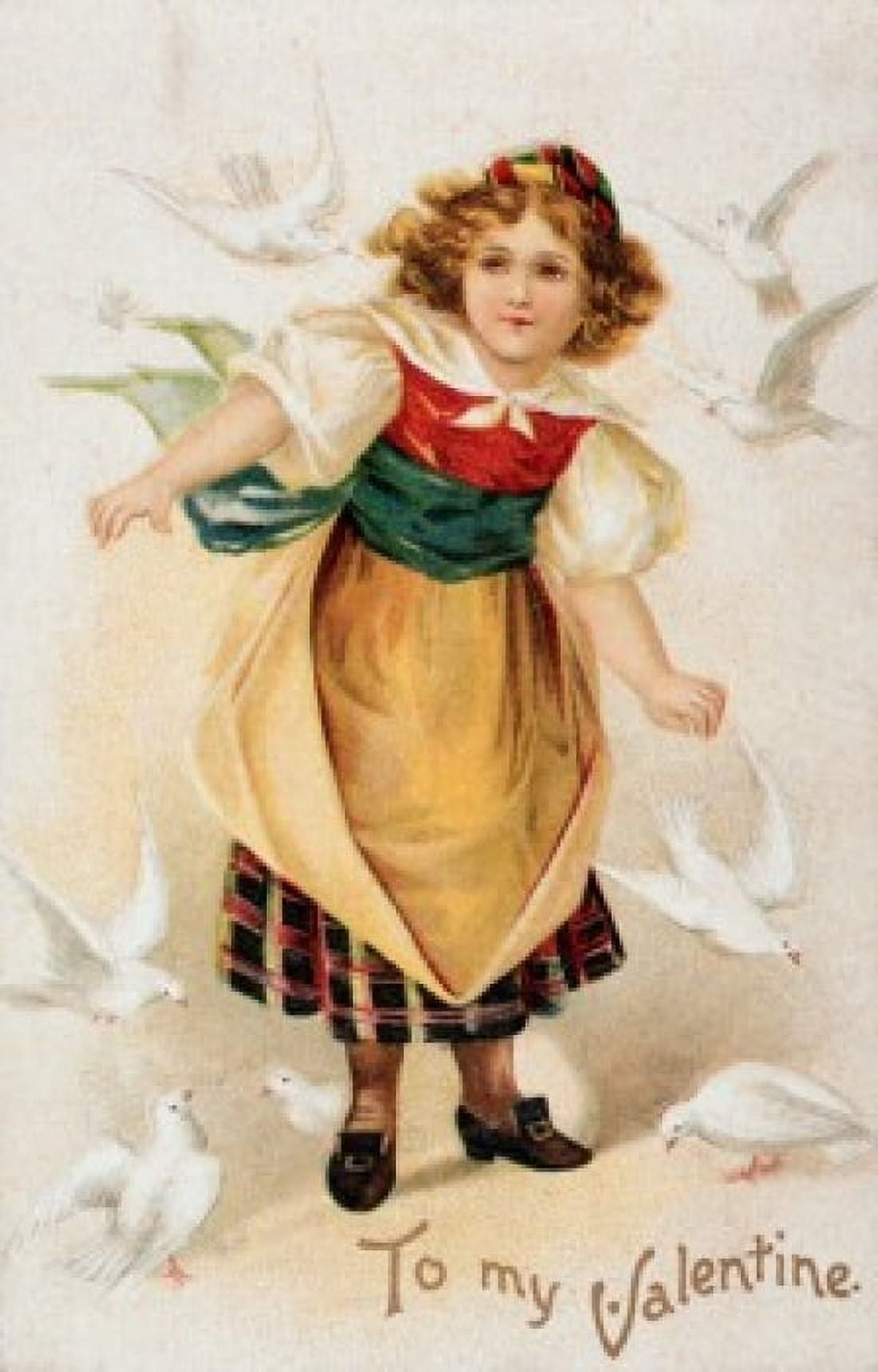 To My Valentine C 1900 Nostalgia Cards Canvas Art - (18 x 24)