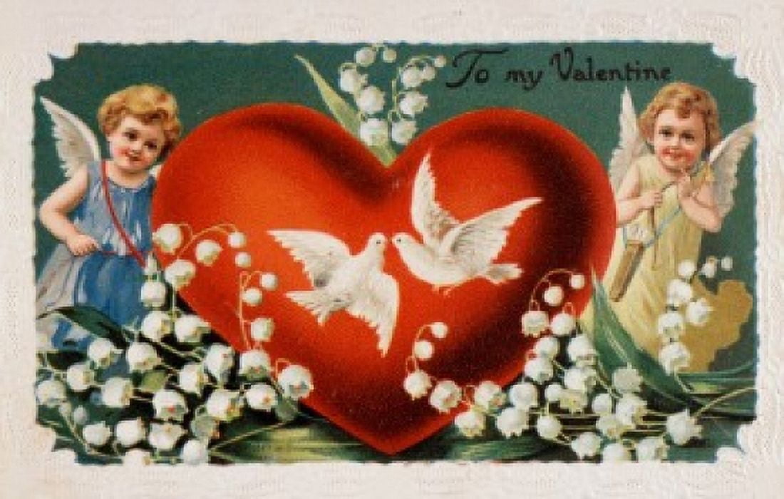 To My Valentine C 1900 Nostalgia Cards Illustration Canvas Art - (18 x 24)
