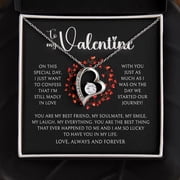 To My Valentine Forever Love Necklace White or Yellow Gold Romantic Wife Girlfriend Soulmate, Gold Forever Love Necklace