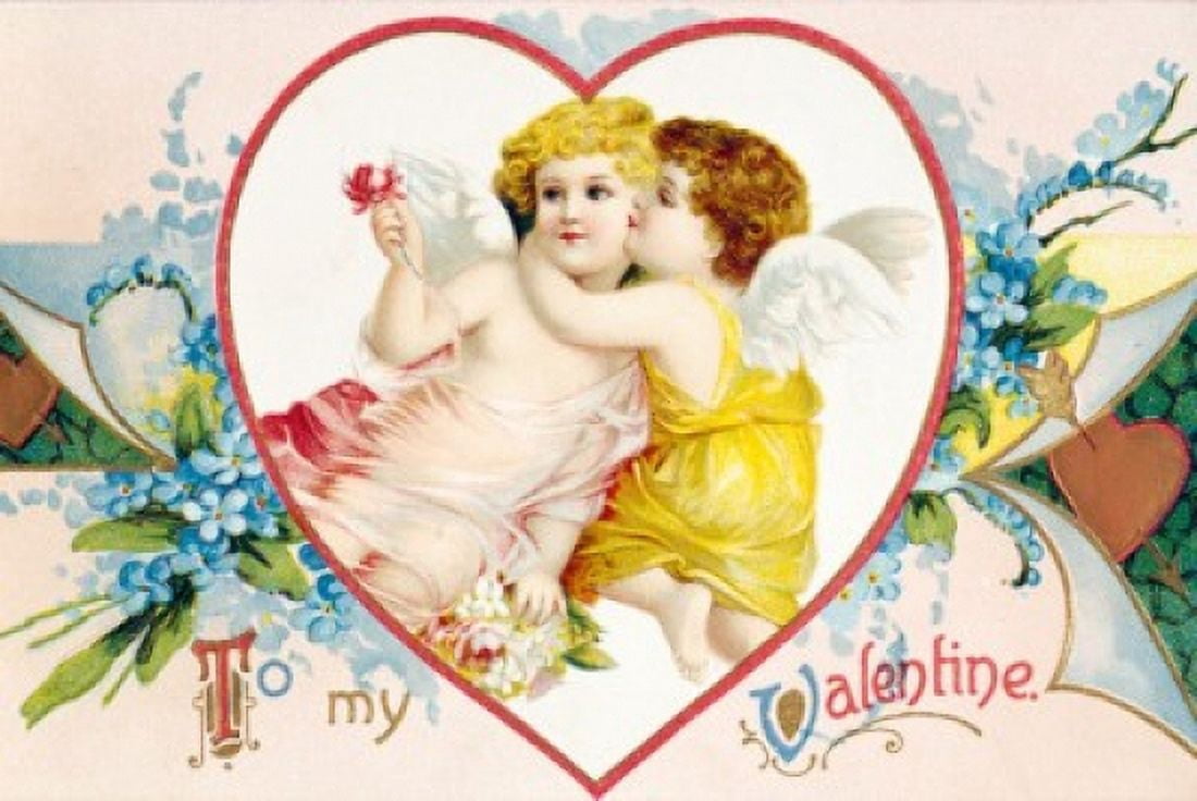 To My Valentine Nostalgia Cards 1900 Canvas Art - (18 x 24)