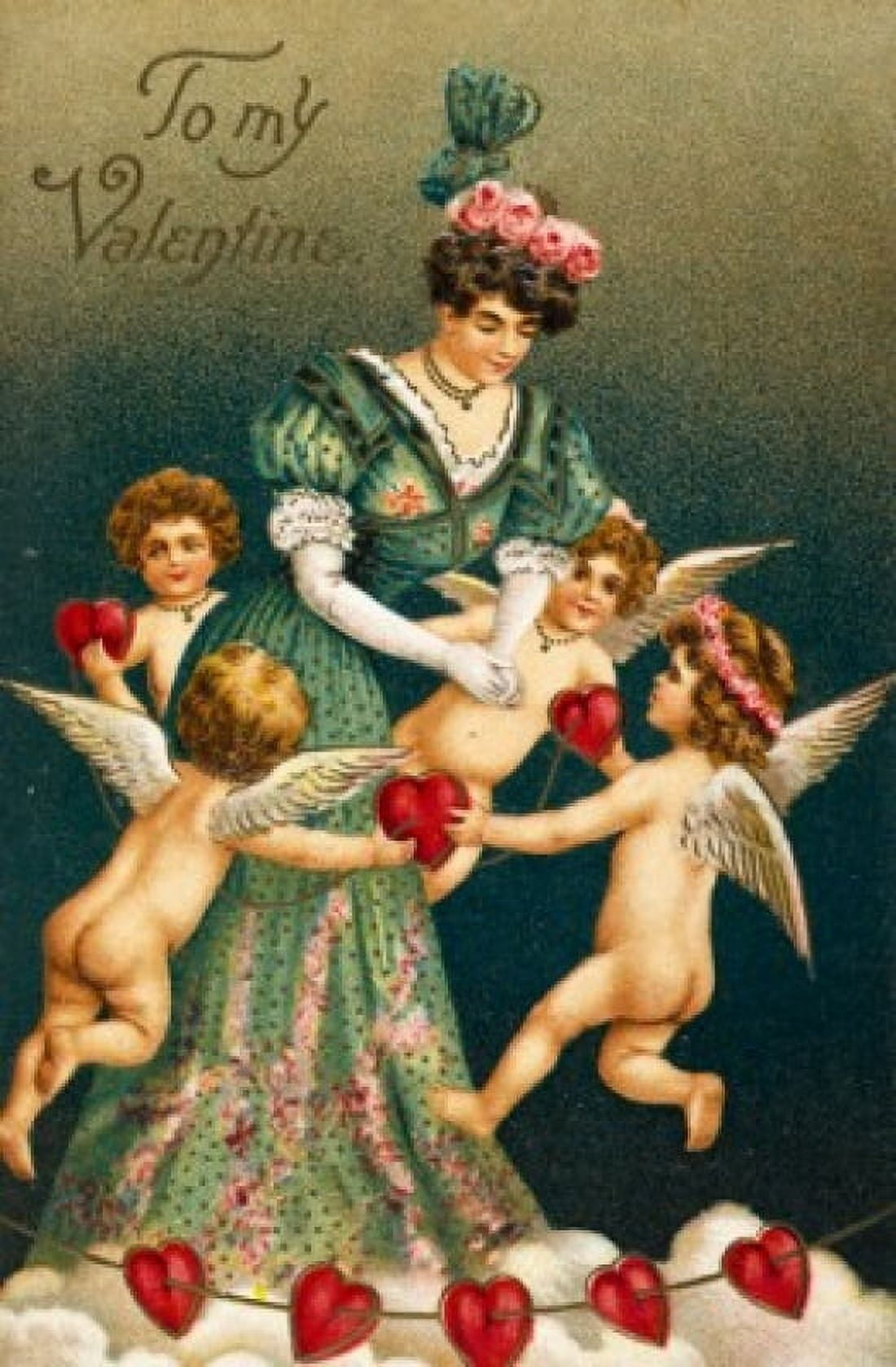 To My Valentine Nostalgia Cards 1900 Canvas Art - (18 x 24)