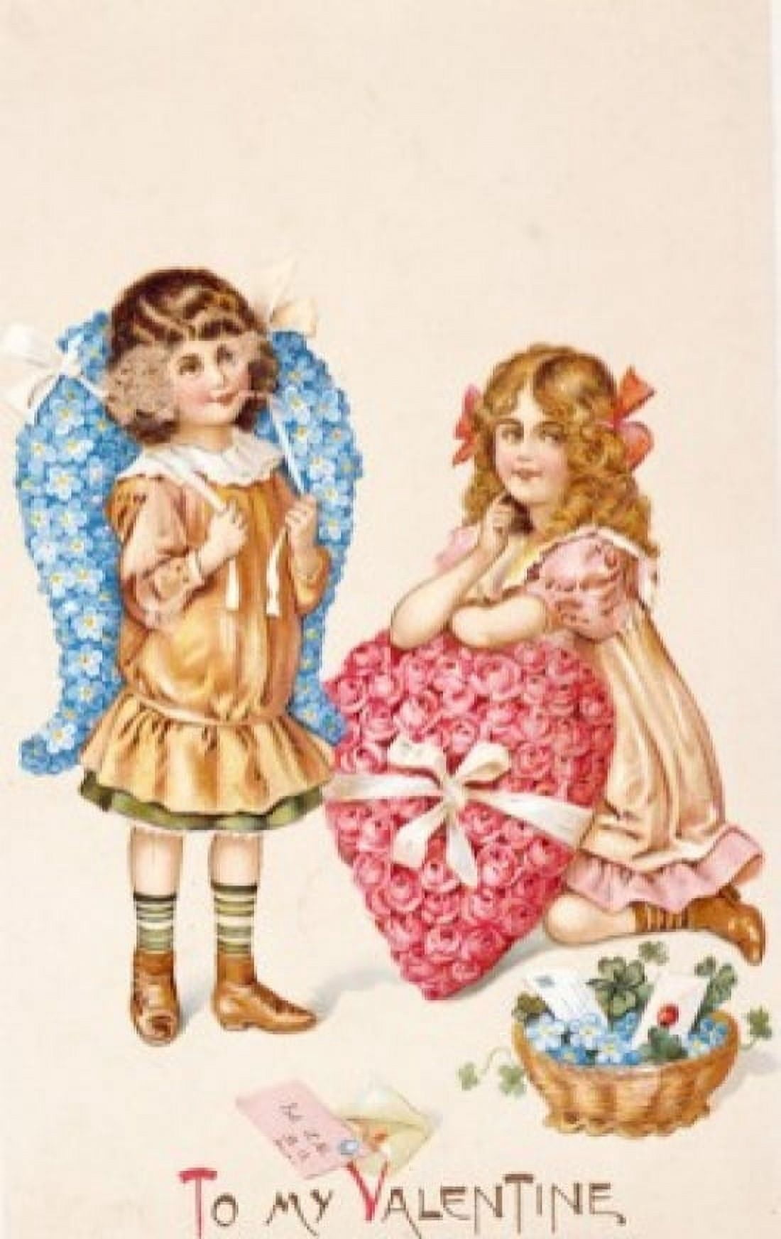 To My Valentine Nostalgia Cards 1900 Canvas Art - (24 x 36)