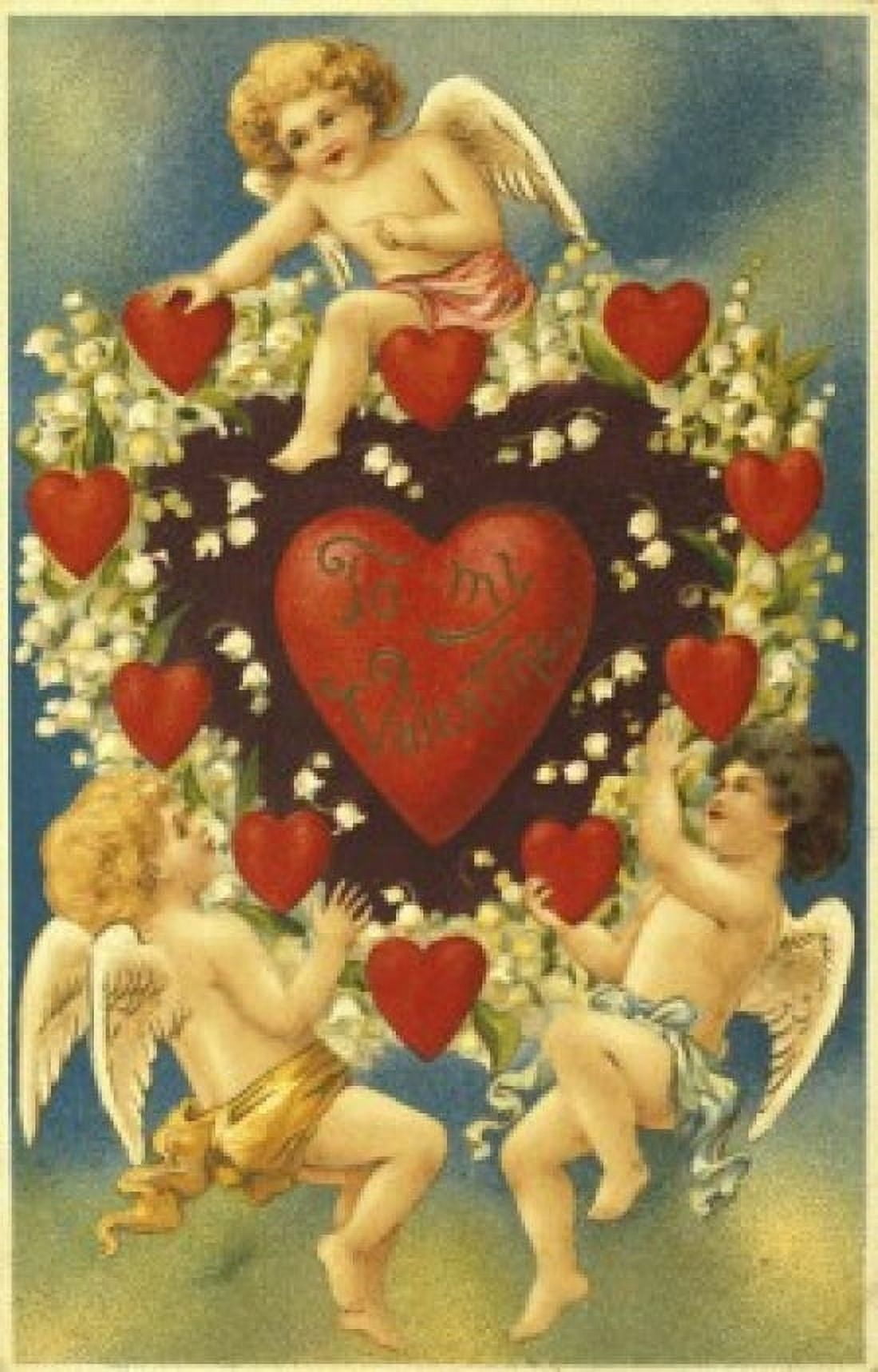 To My Valentine ca1900 Nostalgia cards Canvas Art - (18 x 24)