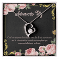 thumbnail image 1 of To My Wife Aniversario Feliz Forever Necklace w Message Card, 1 of 20