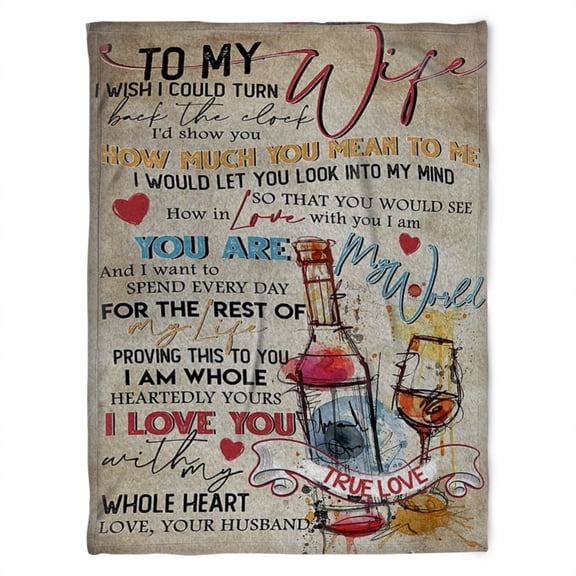 To My Wife Blanket, Fleece Blanket,You Are My World And I Want To Spend Every Day,Wife Family Home Decor, 50x60in Fleece Blanket