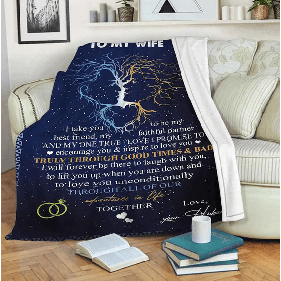To My Wife Blanket, My Faithful Partner And My One True Love I Promisse To Encourage You Wife From Husband, 30x40in Fleece Blanket