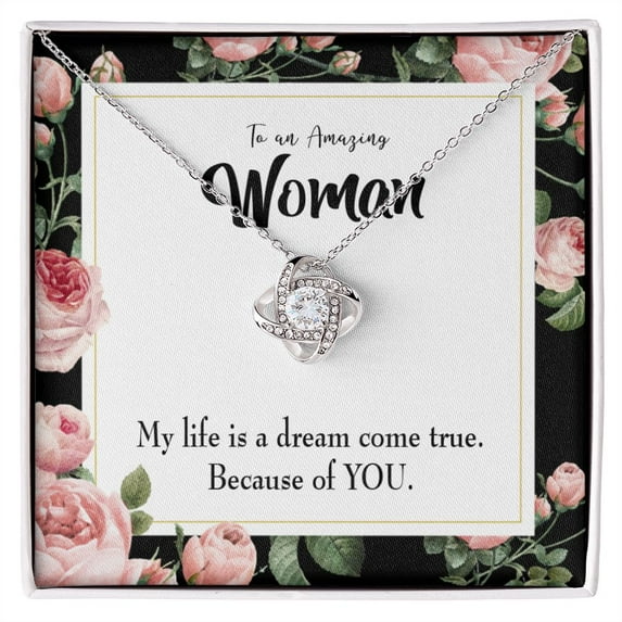 To My Wife Dream Come True Infinity Knot Necklace Message Card