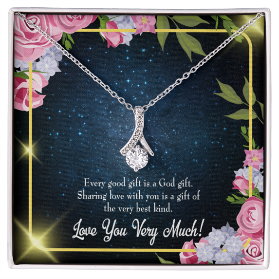 To My Wife Every Good Alluring Ribbon Necklace Message Card