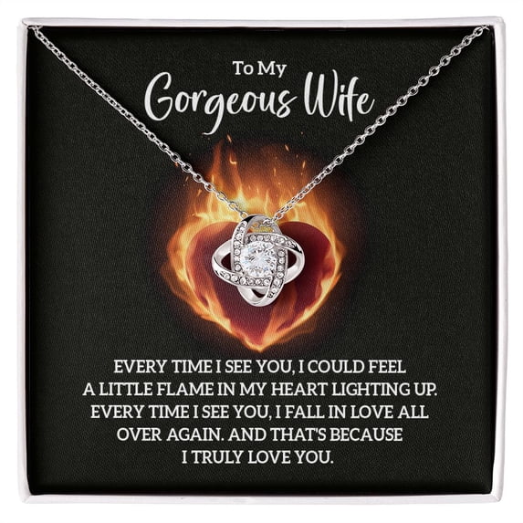 To My Wife Every Time I See You Infinity Knot Necklace Message Card
