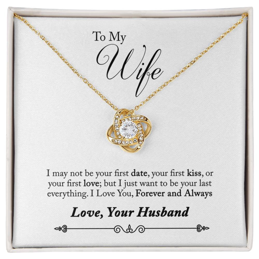 To My Wife - First Date, Kiss and Love - Love Knot Necklace - White ... - Romantic Gifts For First Date Kiss