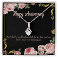 thumbnail image 1 of To My Wife  Happy Anniversary Alluring Ribbon Necklace Message Card, 1 of 20