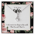thumbnail image 1 of To My Wife  I Want Us Alluring Ribbon Necklace Message Card, 1 of 20