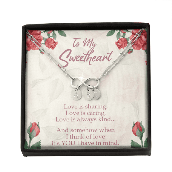 To My Wife Love Is Sharing Infinity Bracelet With Initial Charms