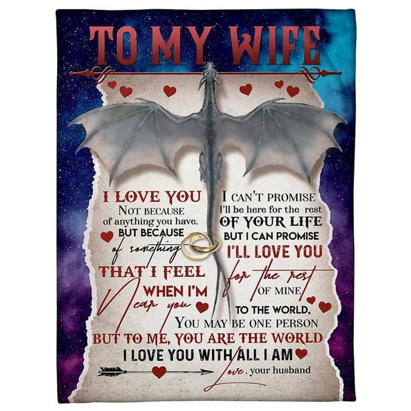 To My Wife Love You With All I Am Fleece Blanket Family,Birthday,Wife,Couple,Gift Home Decor Bedding Couch, 50x60in Fleece Blanket