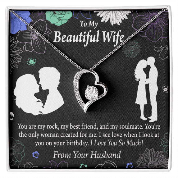 To My Wife My Rock Forever Necklace w Message Card