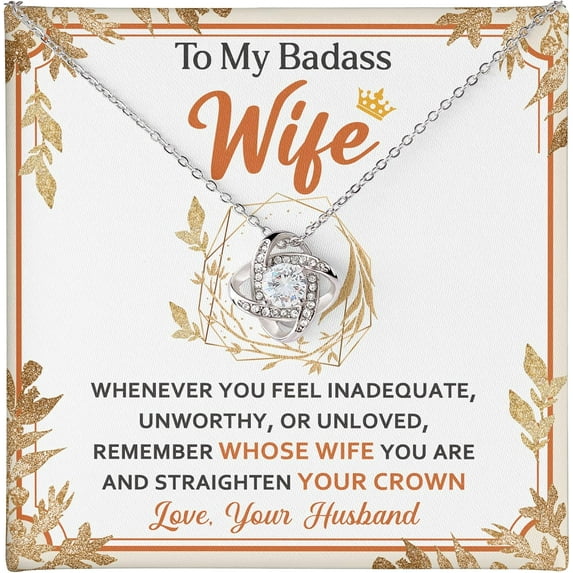 To My Wife Necklace from Husband - Unique Anniversary & Birthday Gift Ideas, Romantic Love Knot Jewelry for Best Wife, Soulmate Present, Beautiful Future Wife Wedding, Mothers Day Gifts