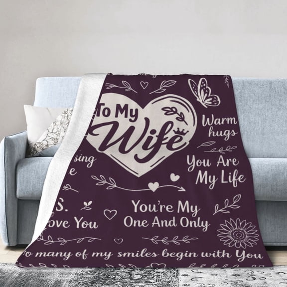 to My Wife Blanket – Romantic Gift for Wife from Husband – Cozy Throw for Mothers Day, Birthday, or Anniversary – Thoughtful Present to Celebrate Love and Appreciation 50x40