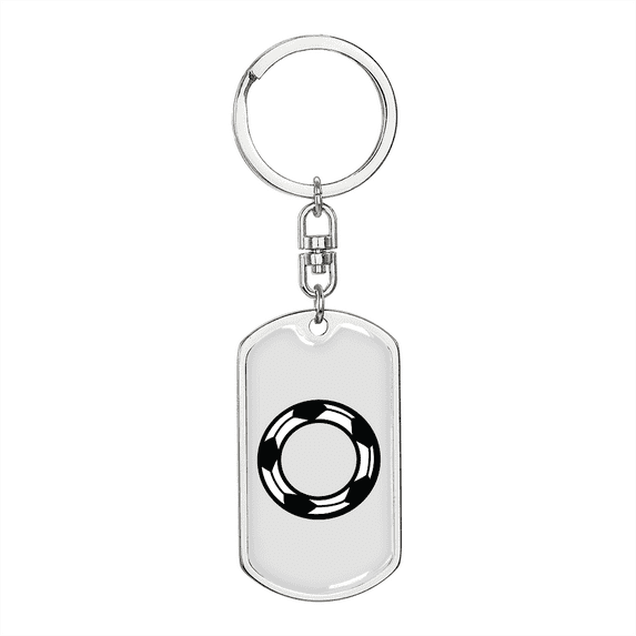 To My Wife  Soccer Ball Monogram Stainless Steel or 18k Gold Premium Swivel Dog Tag Keychain