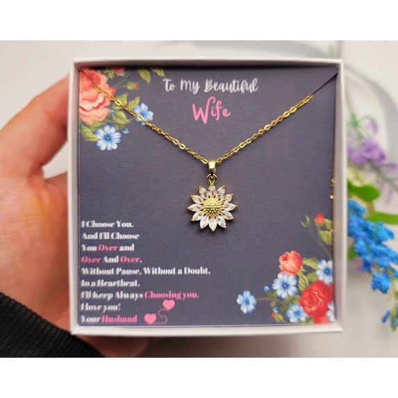 To My Wife Soulmate Necklace Gift For Her, To My Wife Necklace, Love