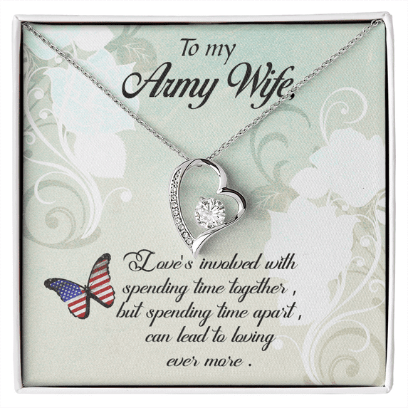 To My Wife Spending Time Together Army Wife Forever Necklace w Message Card
