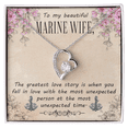 thumbnail image 1 of To My Wife The Greatest Love Story Marine Wife Forever Necklace w Message Card, 1 of 20