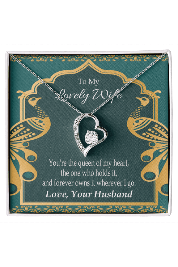 To My Wife To My Lovely Wife Forever Necklace w Message Card