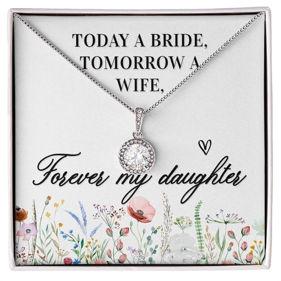 To My Wife Today a Bride Eternal Hope Necklace Message Card