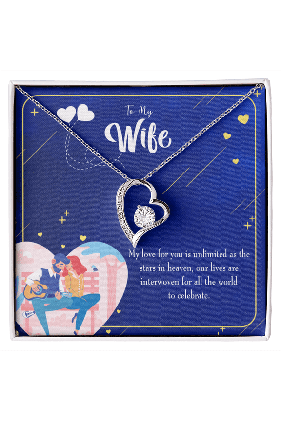 To My Wife Unlimited Love Forever Necklace w Message Card