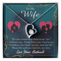To My Wife We Are a Team Forever Necklace w Message Card