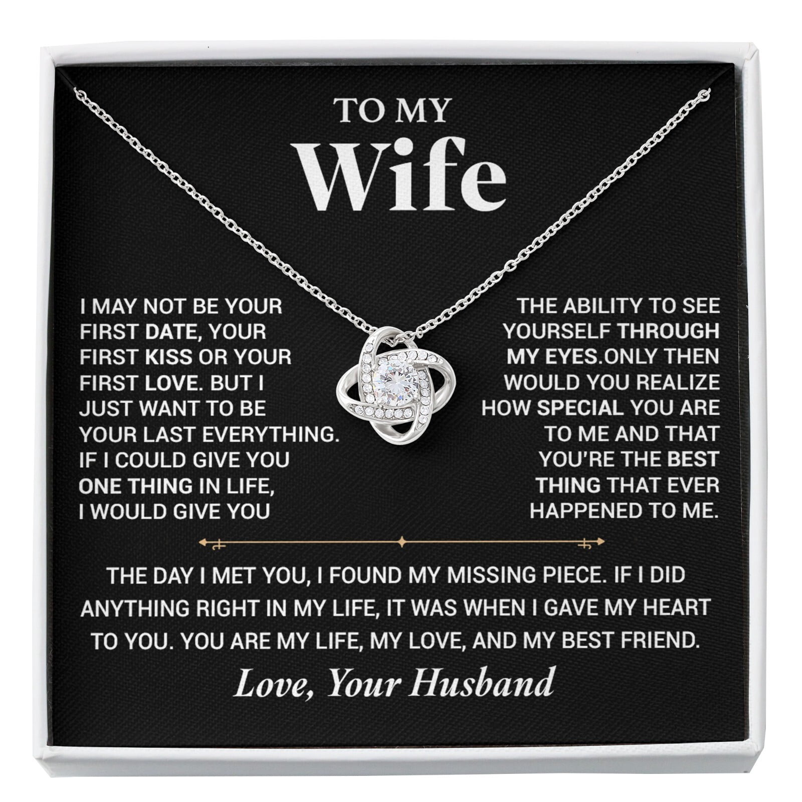 To My Wife Wife Elegant Necklace, A Meaningful Necklace Perfect For ...
