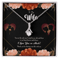 thumbnail image 1 of To My Wife  Wife by my Side Alluring Ribbon Necklace Message Card, 1 of 20