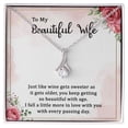 thumbnail image 1 of To My Wife Wine Gets Sweeter Alluring Ribbon Necklace Message Card, 1 of 20