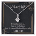 thumbnail image 1 of To My Wife  You Are The Reason Alluring Ribbon Necklace Message Card, 1 of 20