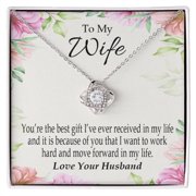 To My Wife You're The Best Infinity Knot Necklace Message Card