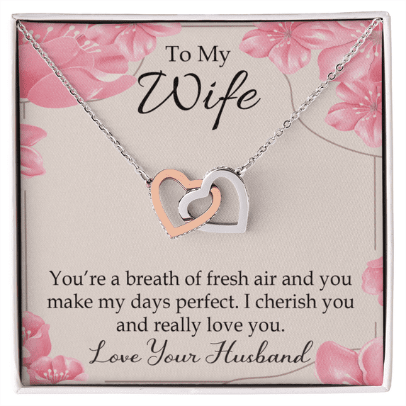 To My Wife You're a Breath of Fresh Air Inseparable Necklace