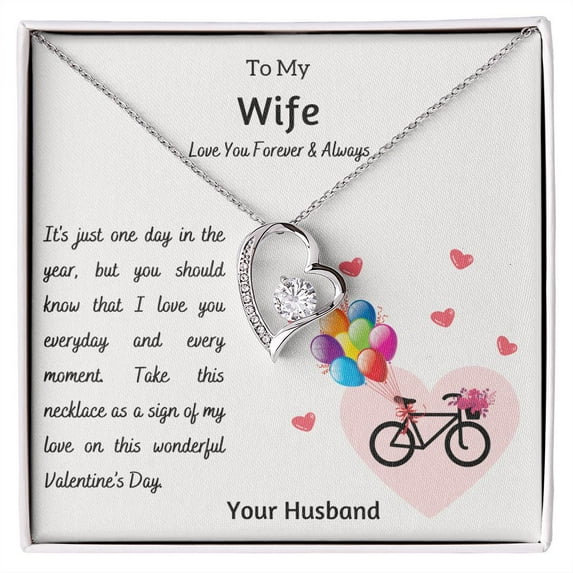 To My Wife | Your Husband | I Love you everyday Forever Love Necklace, Gold Forever Love Necklace