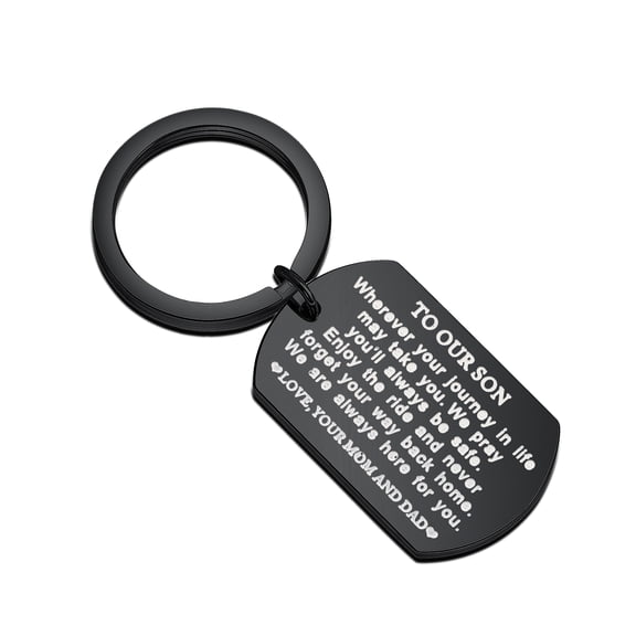 To Our Son Keychain Son Gifts from Mom and Dad Inspirational Gift to Son Graduation Gifts Son Birthday Gifts Teen Boy Keychain Deployment Gifts for Son Wedding Gift Son Keychain from Mom Son Jewelry S